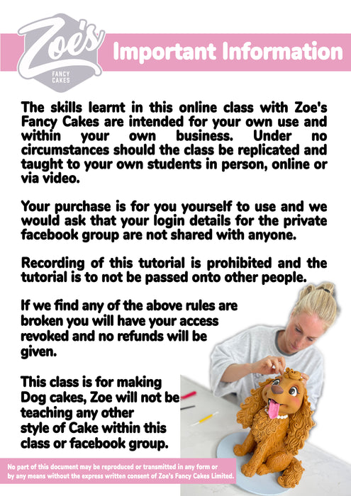 Online Dog Cake Class