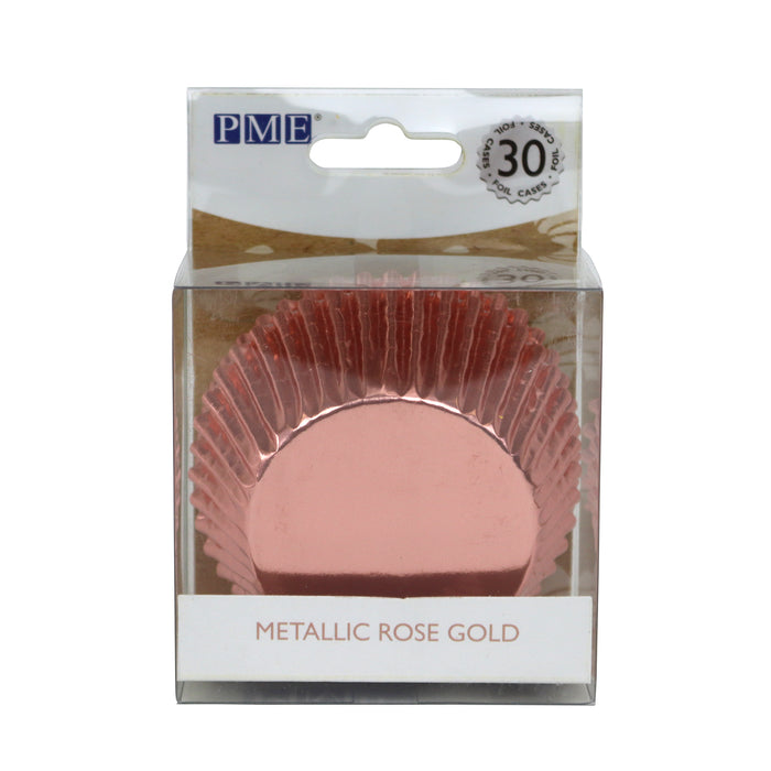 CUPCAKE CASES FOIL LINED - METALLIC ROSE GOLD PK/30