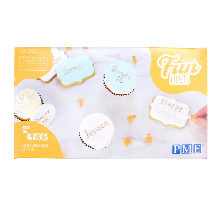 PME - Fun Fonts - Cupcakes and Cookies Stamping Set Collection 2 - 66 pieces