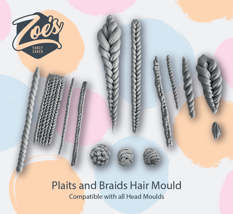 Cake Topper Plaits & Braids Hair Mould By Zoe's Fancy Cakes