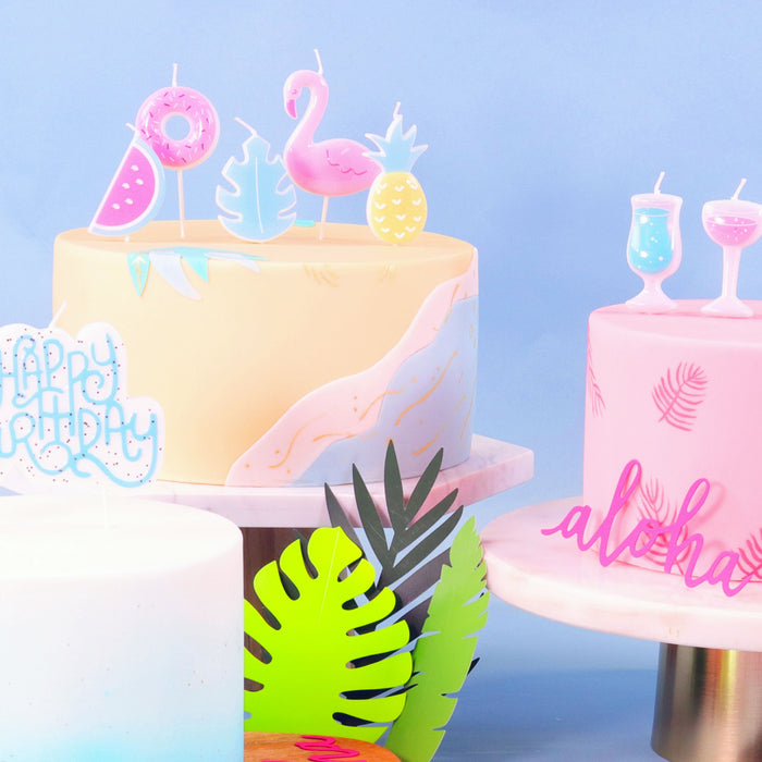 CANDLES - TROPICAL PARTY SET OF 5