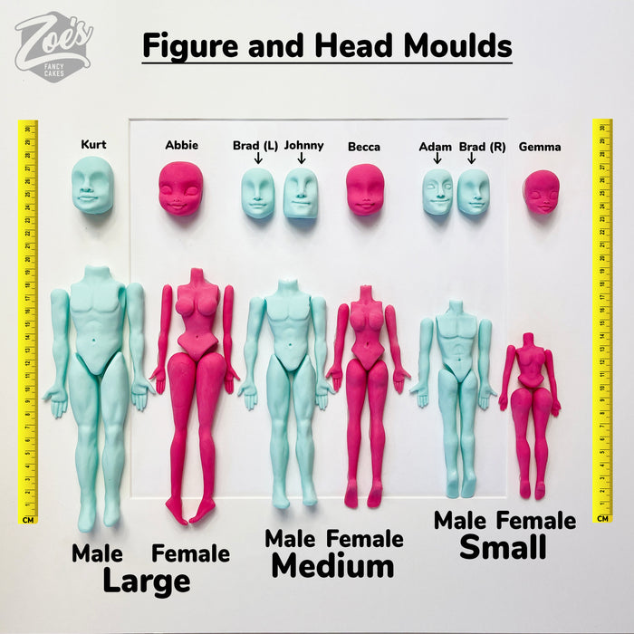 Cake Topper Male Face Mould by Zoe's Fancy Cakes - Brad ( Small/Regular Size ) - EX DEMO / CLASS