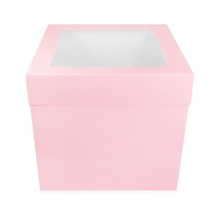 Tall Extra Deep Cake Boxes - Baby Pink With Top Window