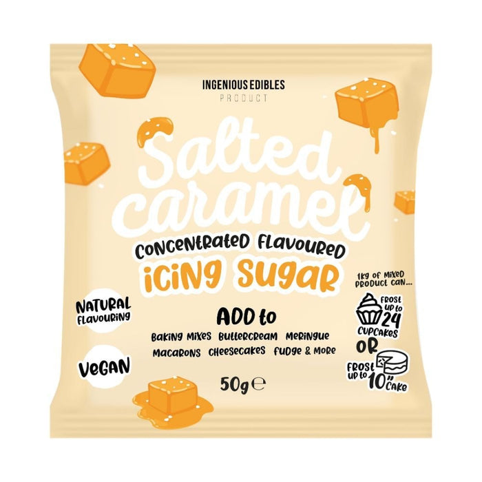 Ingenious Edibles - Salted Caramel Flavoured Concentrated Icing Sugar 50g