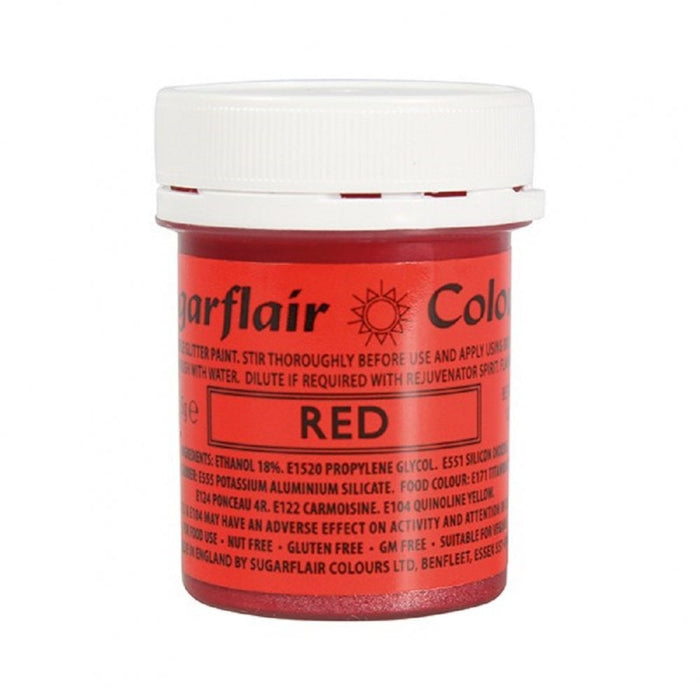 Sugarflair - Glitter Paint - Red