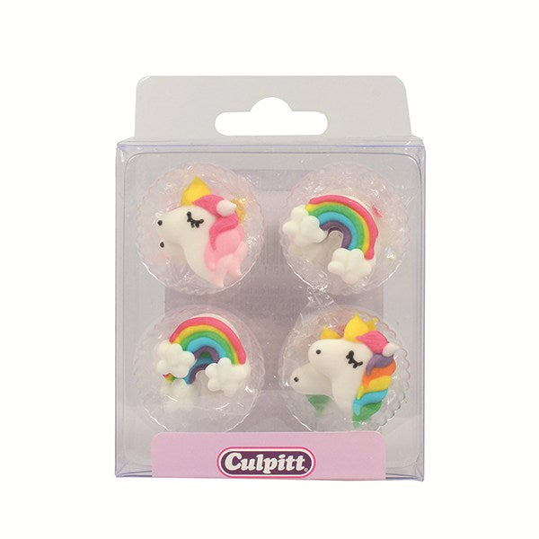 Culpitt 12 Pack Unicorn & Rainbow Sugar Decoration