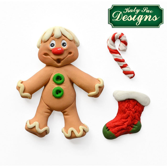Katy Sue - Gingerbread Man - Sugar Buttons Silicone Mould