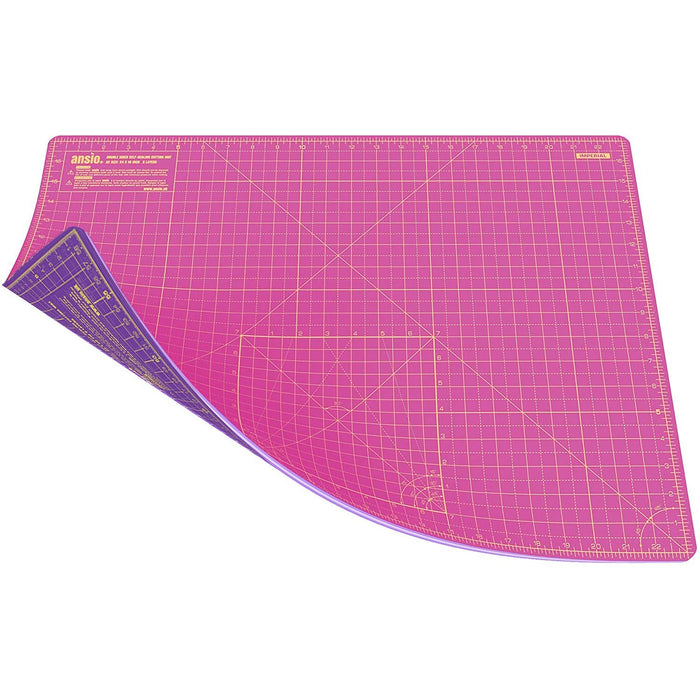 Ansio - Heavy Duty Multi Layer Self Healing A2 Cutting Mat - Super Pink / Royal Purple