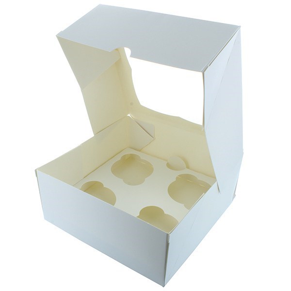 Cupcake Box for 4 Cupcakes With Windows