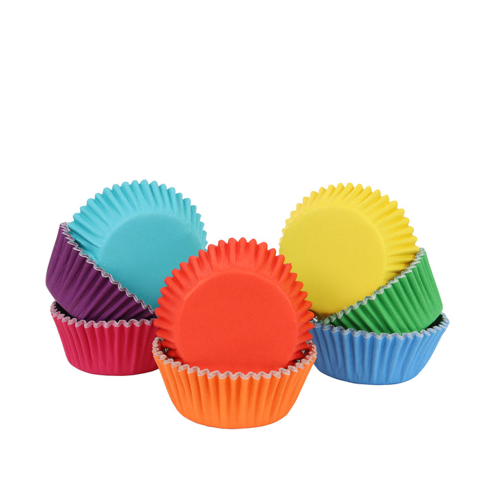 CUPCAKE CASES FOIL LINED - MIX RAINBOW PK/100
