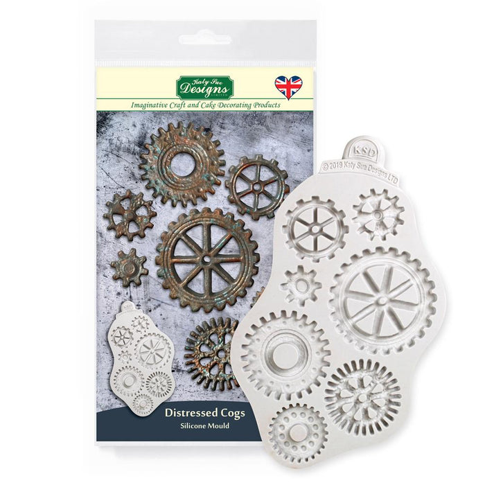 Katy Sue - Distressed Cogs Silicone Mould