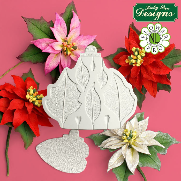 Katy Sue - Flower Pro - Poinsettia Mould & Veiner Silicone Mould