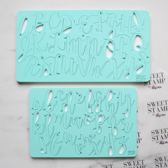 Sweet Stamps - Handwritten Style. Letters Upper and Lower Case Embossing Set