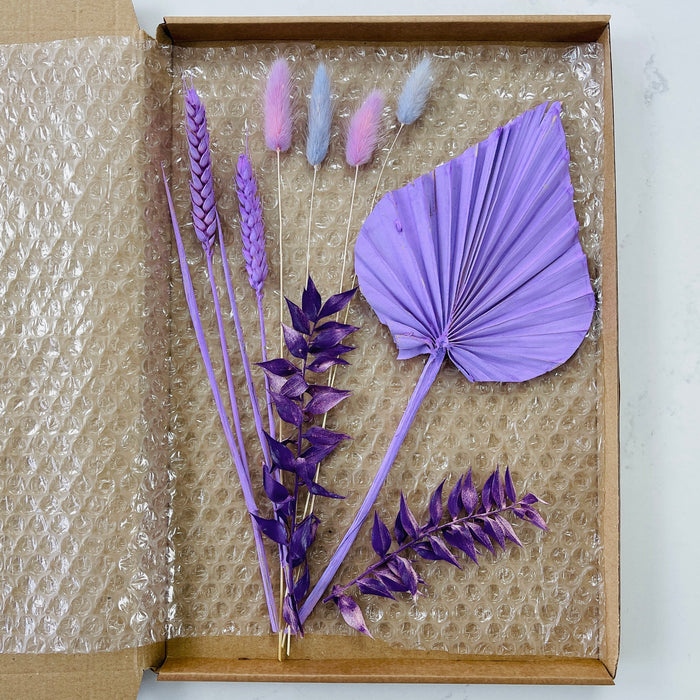 Dried Flower Cake Topper - Purples / Lilacs