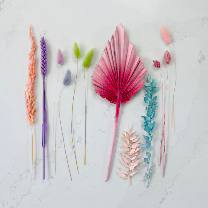 Dried Flower Cake Topper - Bright Colours