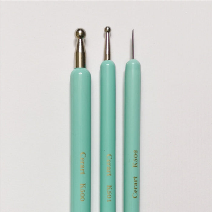 Cerart - Set of 3 Metal Ball tools, Tiffany