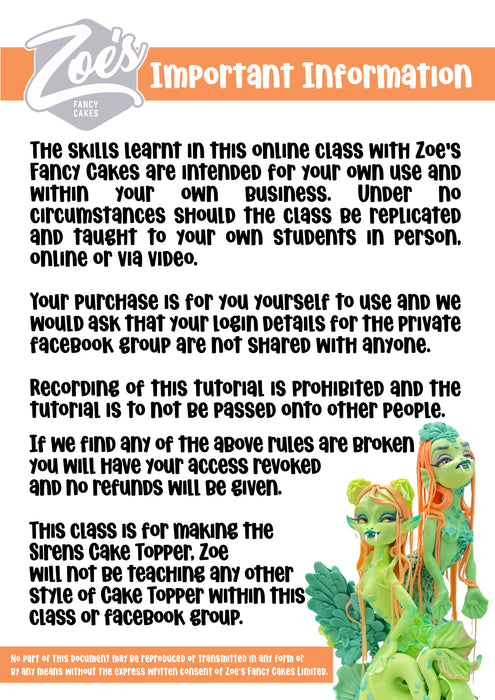 Online The Sirens / Mermaid Cake Topper Class