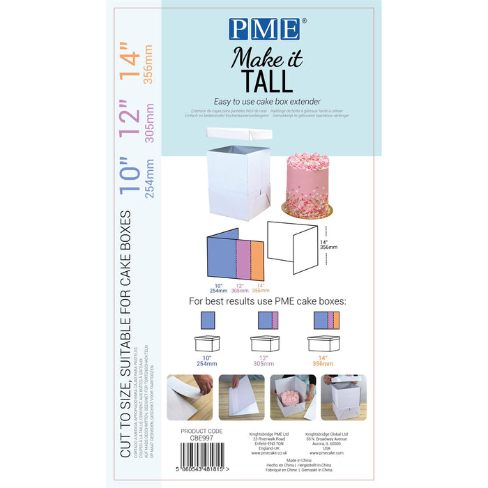 MAKE IT TALL CAKE BOX EXTENDER (FOR 10, 12, 14 INCH BOX)