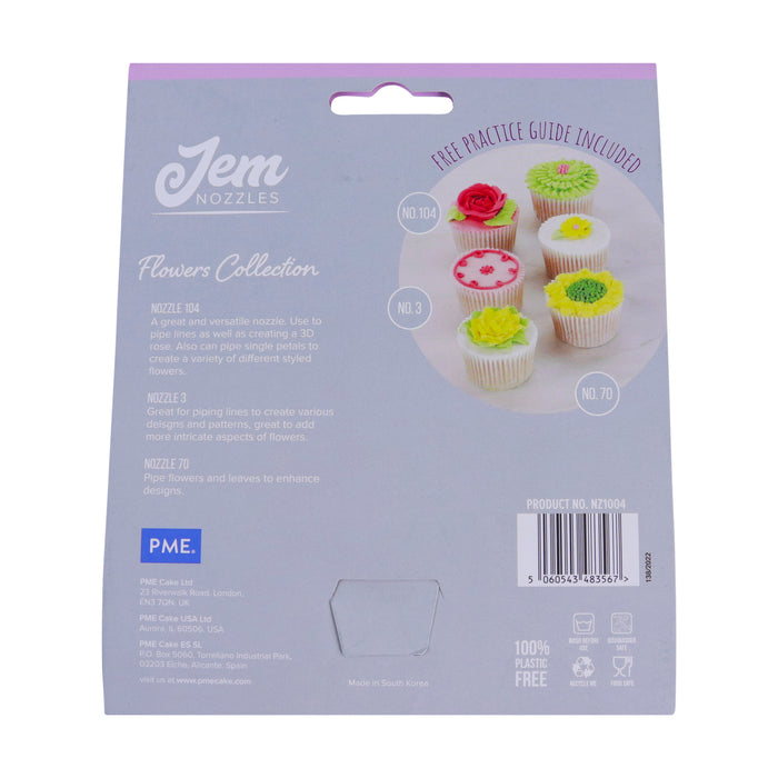 JEM NOZZLES SET – FLOWERS COLLECTION, PACK OF 3