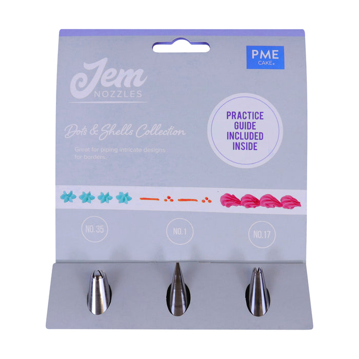 JEM NOZZLES SET – DOTS & SHELLS COLLECTION, PACK OF 3