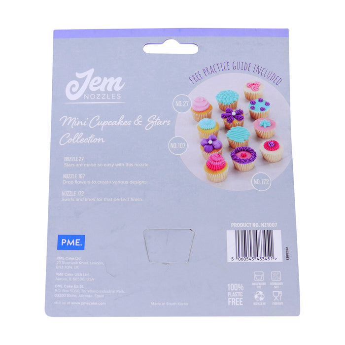 JEM NOZZLES SET – MINI CUPCAKES & STARS COLLECTION, PACK OF 3
