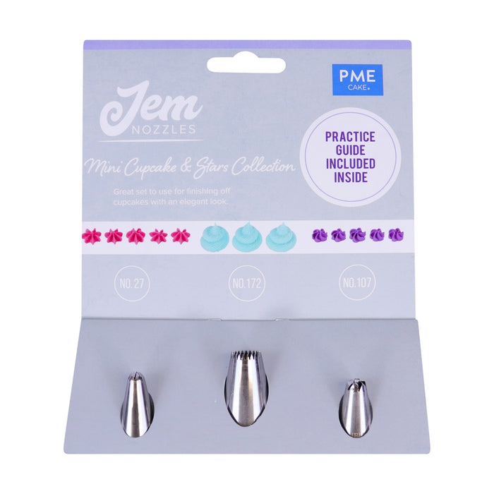 JEM NOZZLES SET – MINI CUPCAKES & STARS COLLECTION, PACK OF 3