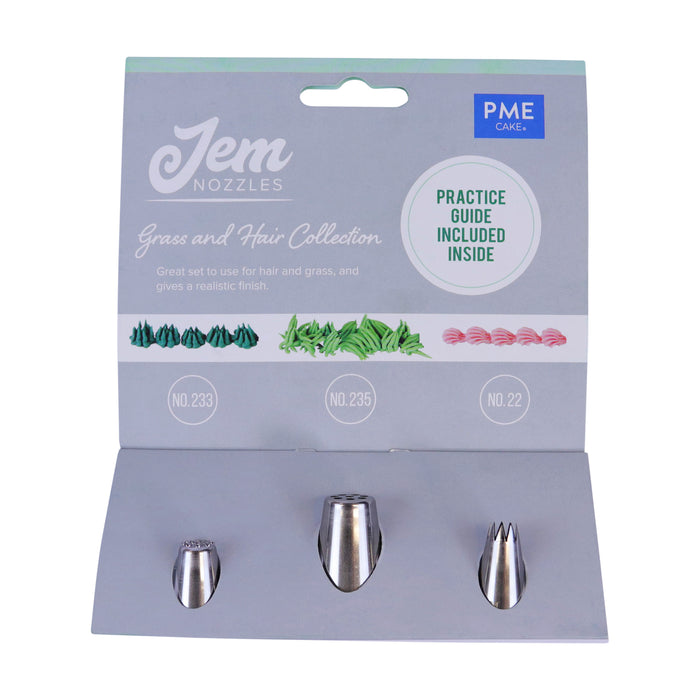 JEM NOZZLES SET – GRASS & HAIR COLLECTION, PACK OF 3