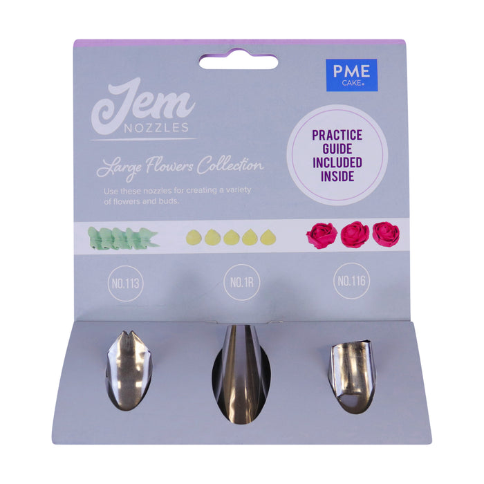 JEM NOZZLES SET – LARGE FLOWERS COLLECTION, PACK OF 3