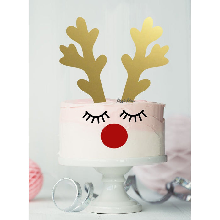 Lissie Lou - Reindeer/Rudolf Antler Christmas Cake Kit Topper Set