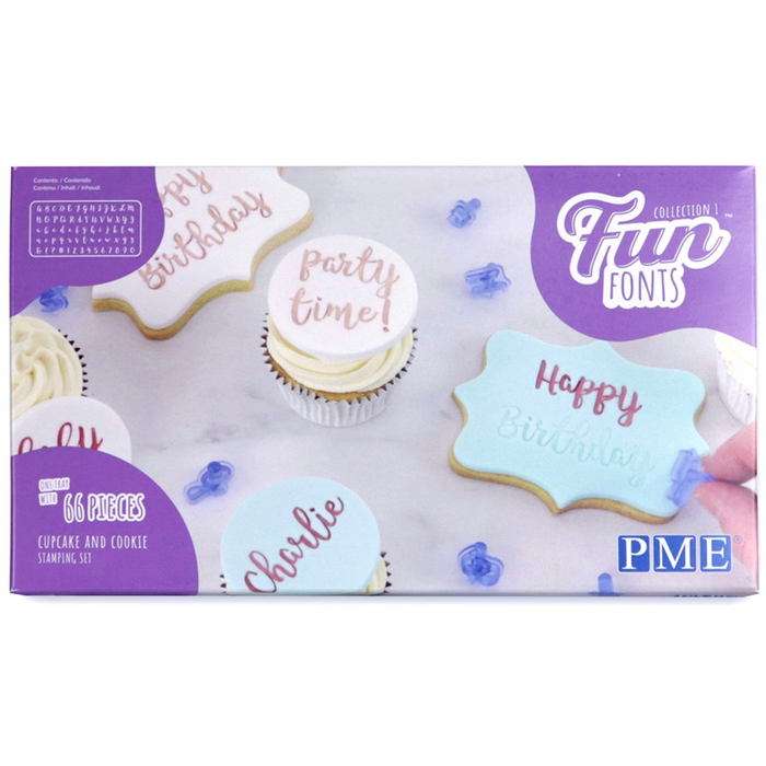 PME - Fun Fonts - Cupcakes and Cookies Stamping Set Collection 1- 66 pieces