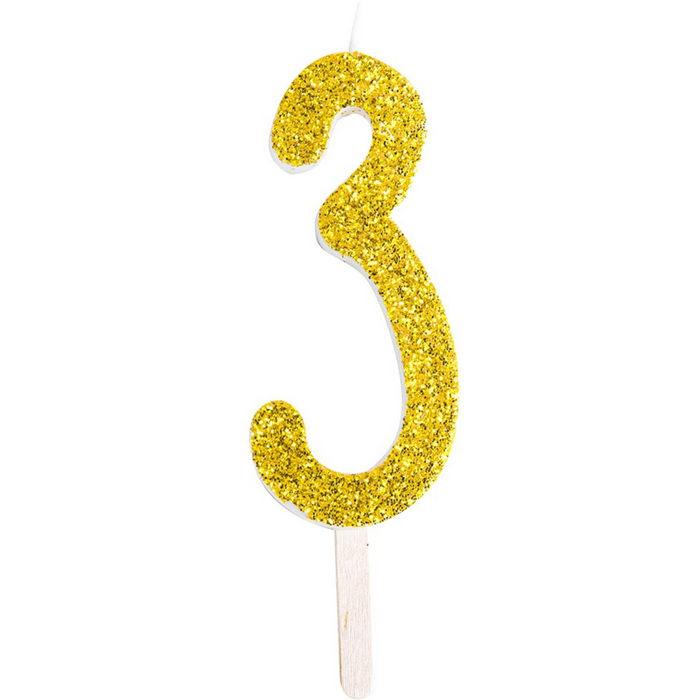 PME - Gold Glitter Number Candle