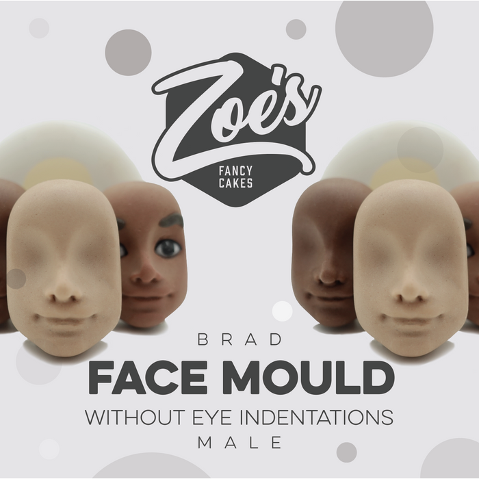 Cake Topper Male Face Mould by Zoe's Fancy Cakes - Brad ( Small/Regular Size ) - EX DEMO / CLASS