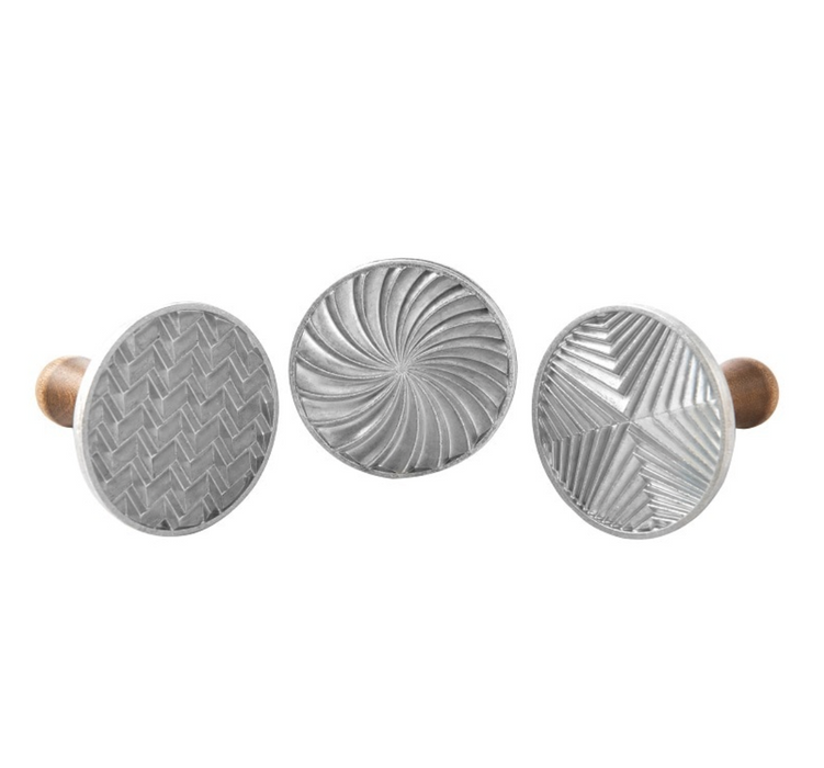 Geo Cast Cookie Stamps - Silver - Nordic Ware
