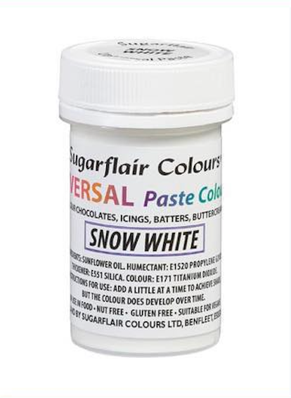 Sugarflair - Universal Paste Colour -  Snow White (Titanium Free)