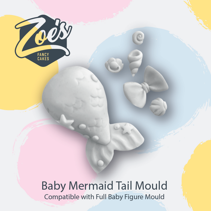 Cake Topper Baby Mermaid Tail Mould By Zoe's Fancy Cakes - EX DEMO