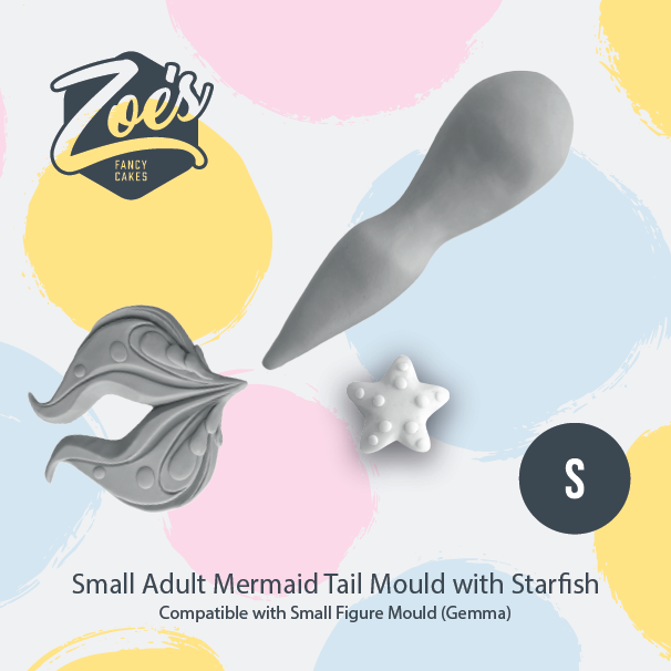 Cake Topper Adult Mermaid Tail Mould By Zoe's Fancy Cakes - Small With Shell - EX DEMO
