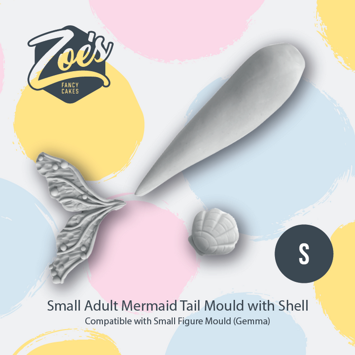 Cake Topper Adult Mermaid Tail Mould By Zoe's Fancy Cakes - Small With Starfish - EX DEMO