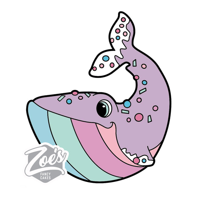 Zoe's Fancy Cakes Whale Pin - Lilac Pastel Rainbow