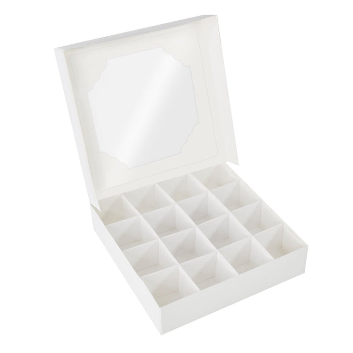 White Window Chocolate Boxes & Inserts (16 Cavities)
