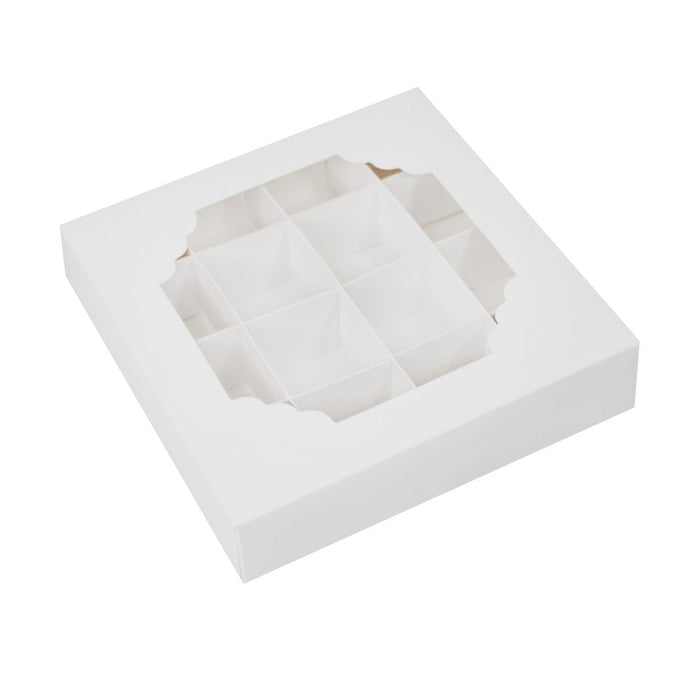 White Window Chocolate Boxes & Inserts (16 Cavities)