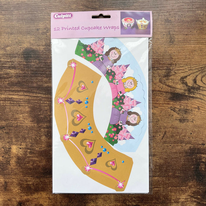 Culpitt - Printed Cupcake Wraps - Princess ( Pack Of 12 )