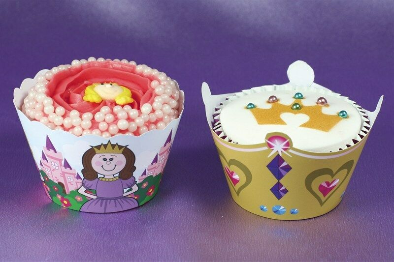 Culpitt - Printed Cupcake Wraps - Princess ( Pack Of 12 )