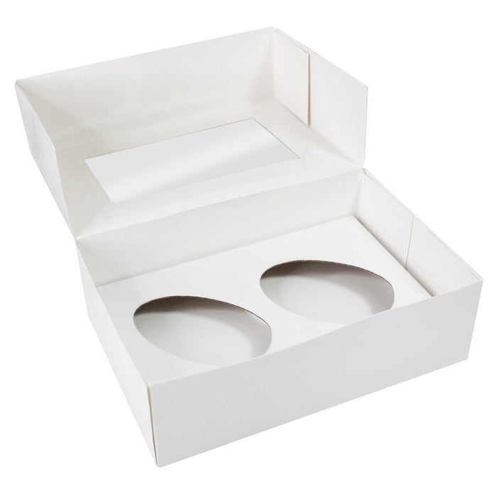 White Easter Egg Box With Window - Holds 2
