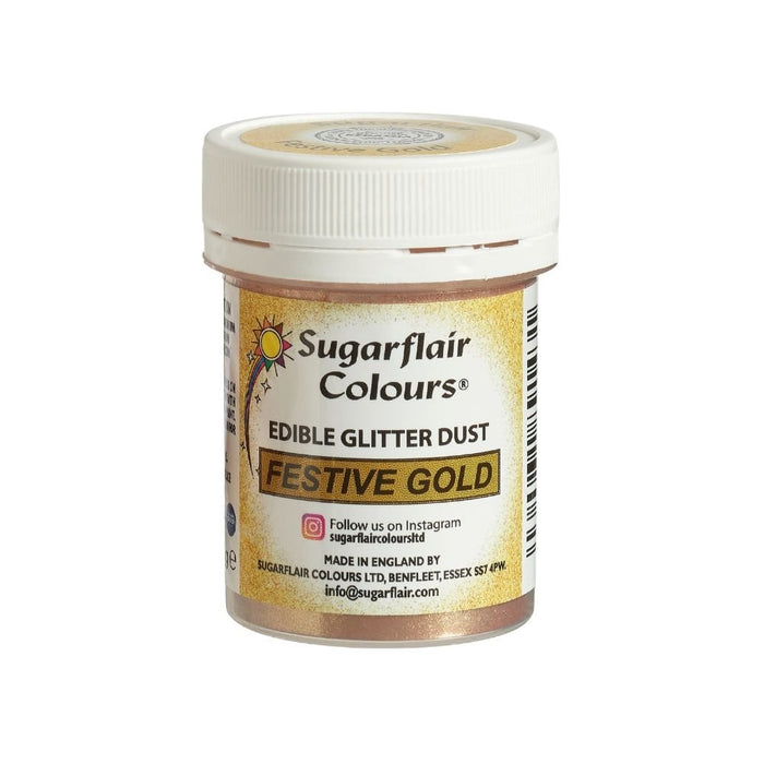 Sugarflair Festive Gold Edible Glitter Lustre Dust