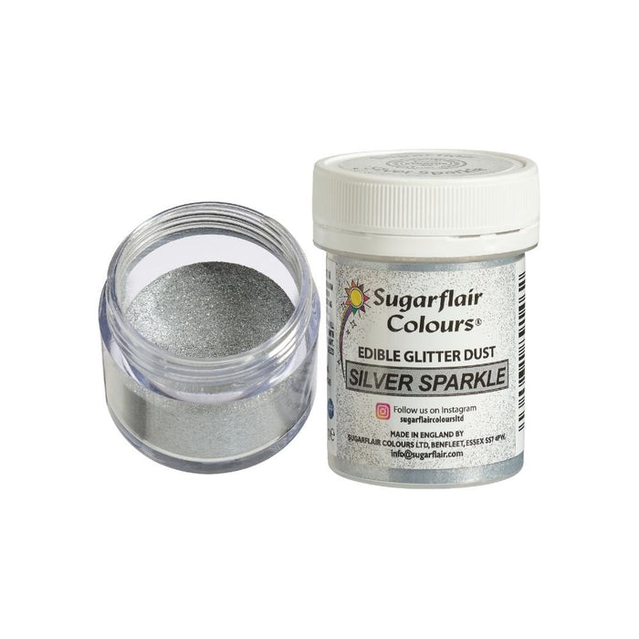 Sugarflair Silver Sparkle Edible Glitter Lustre Dust