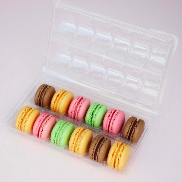 Clear Macaron Clamshell Box - Holds 12