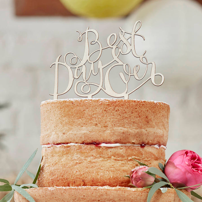 Ginger Ray - Best Day Ever Wooden Cake Topper