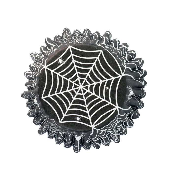 Cupcake Cases Foil Lined - Halloween Spider Web PK/30