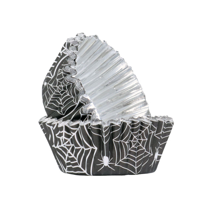 Cupcake Cases Foil Lined - Halloween Spider Web PK/30
