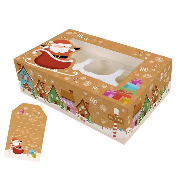 6/12 Cupcake Box - Santa Land